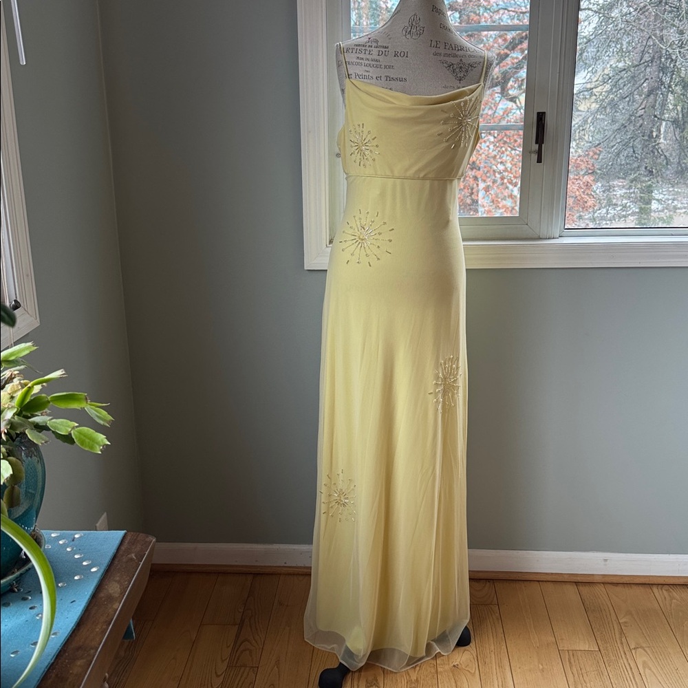 De Laru by Sheila Yen Yellow Beaded Formal Dress